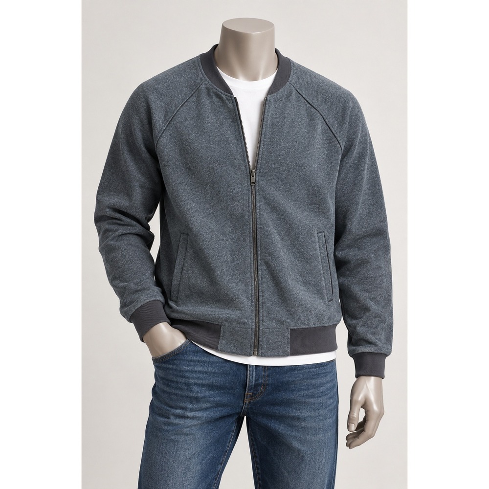 Goodfellow & Co Mens Gray Full Zip Bomber Jacket Raglan Sleeve Size L